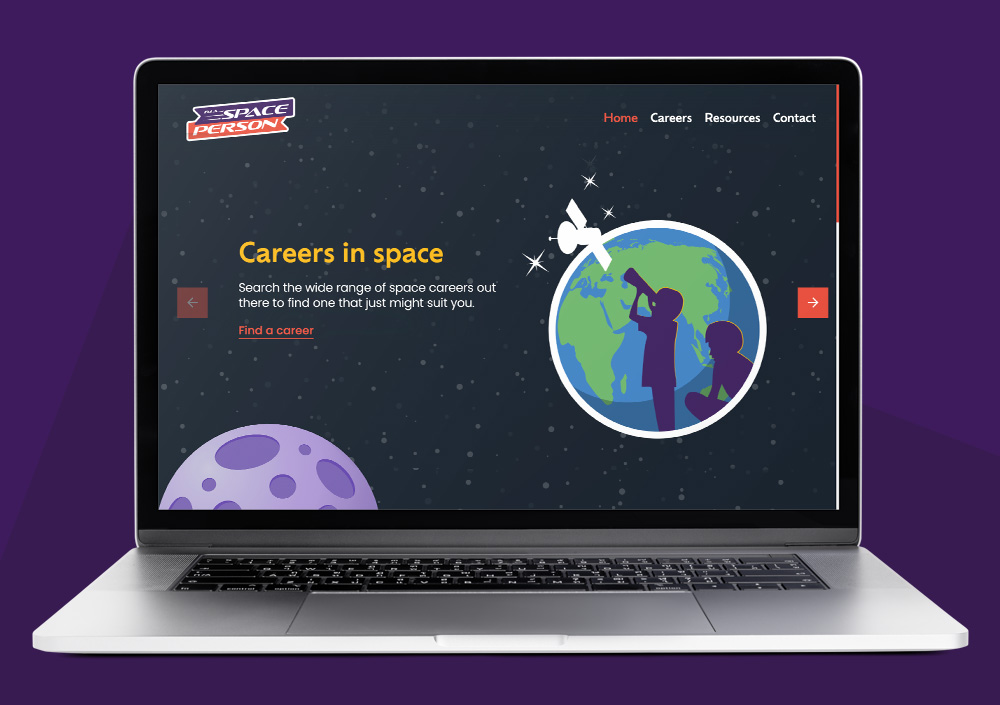 I'm a Space Person web design project, Greensplash Design.