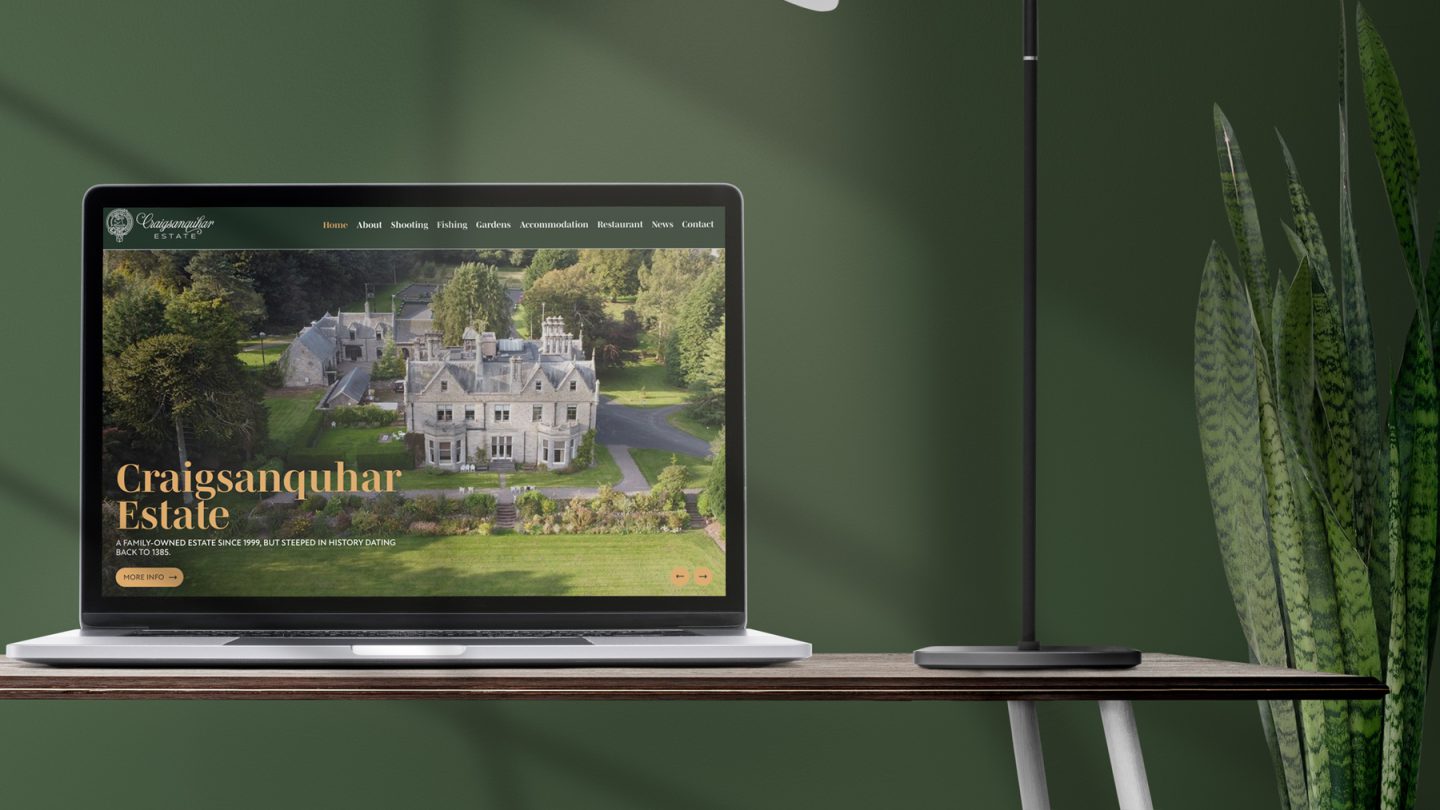 Web design, Craigsanquhar Estate. Greensplash Design