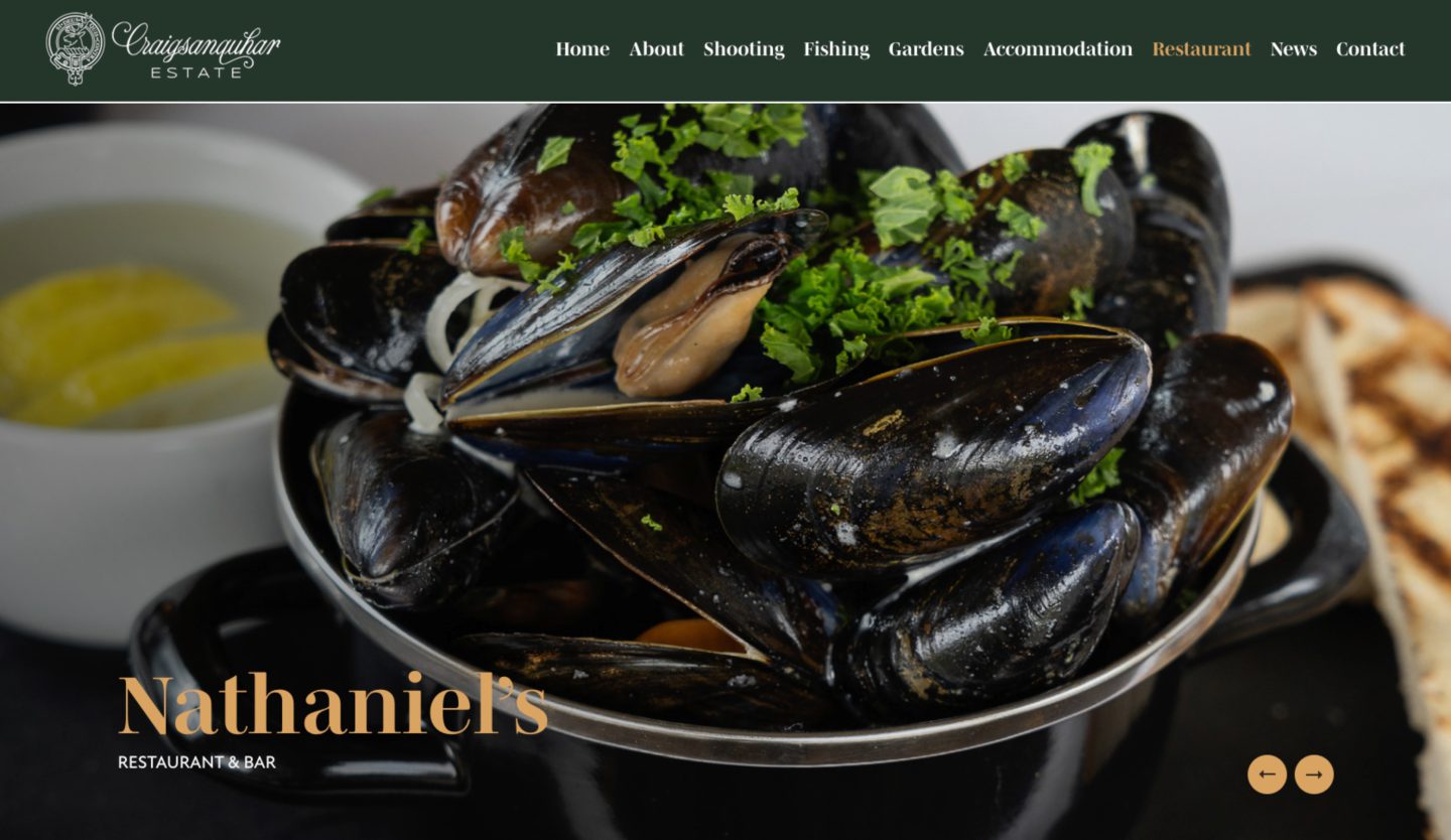 Craigsanquhar Estate Web Design. Greensplash Design